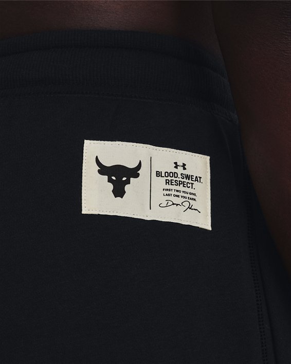 Men's Project Rock Rival Fleece Tapered Pants, Black, pdpMainDesktop image number 3